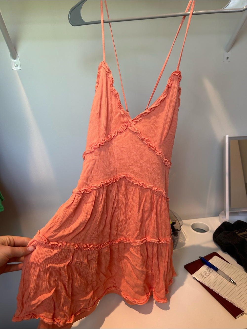 Altar'd State Coral Ruffle Mini Dress - Picture 2 of 2